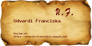 Udvardi Franciska névjegykártya